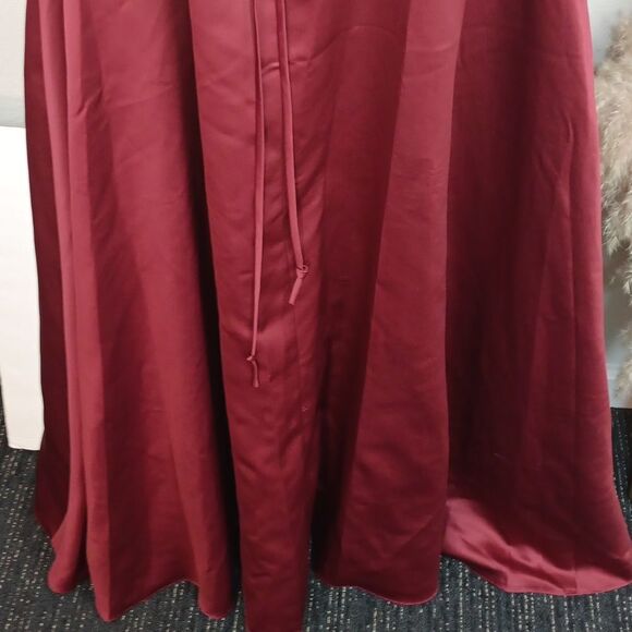 Blondie Nites Elegent cherry Red Satin/embrodery V Neck Evening Gown sz 15 Fairy - Picture 14 of 17